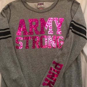 PINK Army Strong RARE Sweatshirt Size L